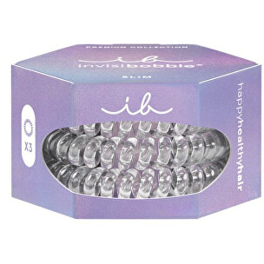 Invisibobble Slim Premium Crystal Clear - Hair Scrunchie (3 pcs)