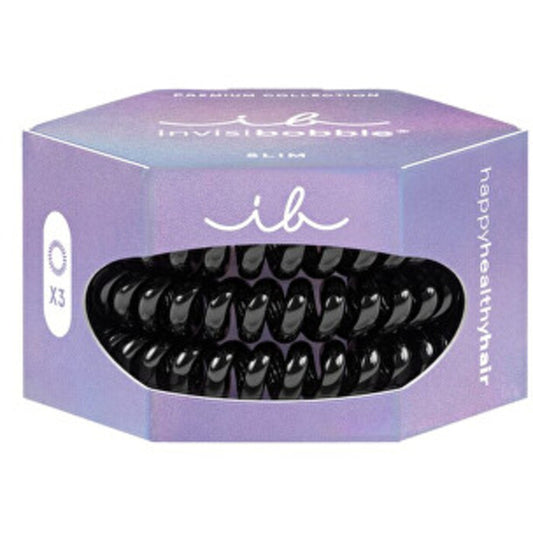 Invisibobble Slim Premium True Black - Hair Scrunchie (3 pcs)