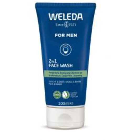 Weleda For Men 2in1 Face Wash - Cleansing gel for face and beard for men 100ml
