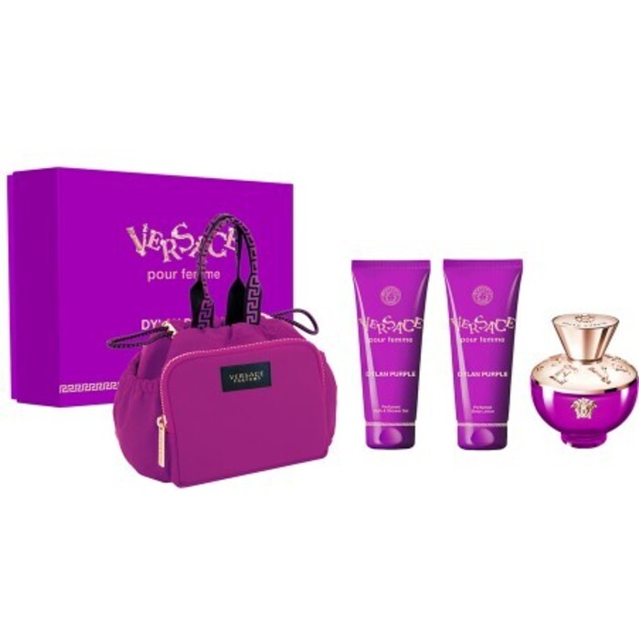  Versace Dylan Purple Gift Set EDP 100 ml, body lotion 100 ml, shower gel 100 ml and cosmetic bag 