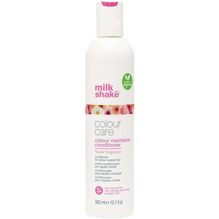 „Milk_Shake Color Care Colour Maintainment“ kondicionierius su gėlių aromatu – maitinamasis dažytiems plaukams skirtas kondicionierius su gėlių aromatu.
