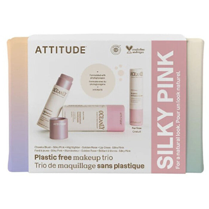 Attitude „Oceanly Silky Pink“ rinkinys – dekoratyvinės kosmetikos dovanų rinkinys