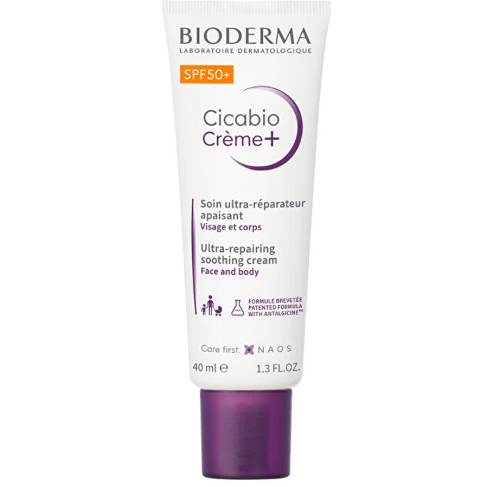 „Bioderma Cicabio Creme+ Ultra-Repairing“ raminamasis kremas SPF 50