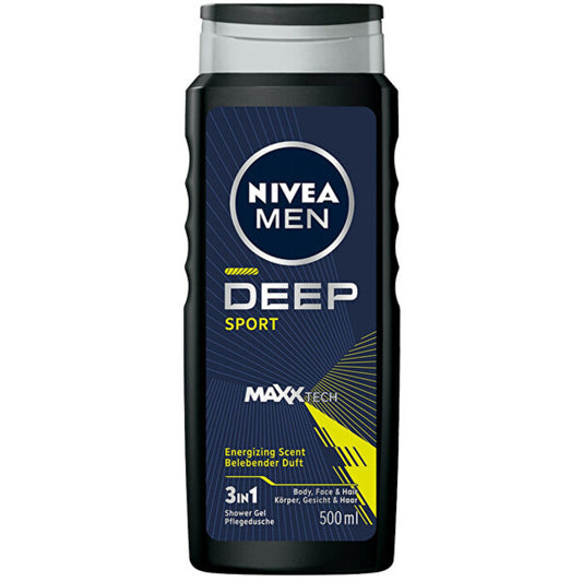  Nivea Deep Sport Men Body, Face & Hair Shower Gel 500ml 