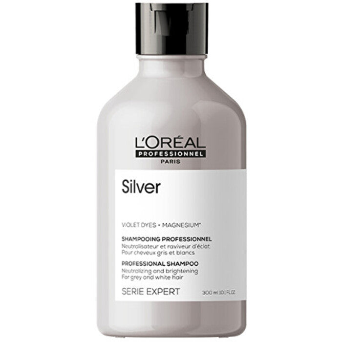 L'Oréal Professionnel Magnesium Silver neutralizuojantis šampūnas pilkiems ir baltiems plaukams – Sidabrinis šampūnas žiliems ir baltiems plaukams