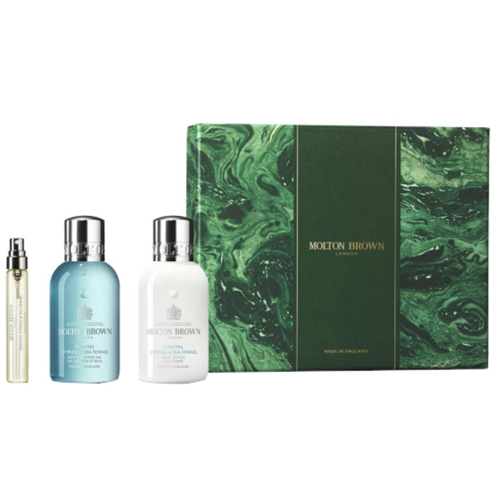 „Molton Brown“ pakrantės kiparisų ir jūros pankolių kelioninė kolekcija – dovanų rinkinys