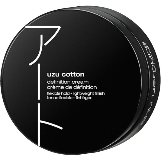 „Shu-Uemura Uzu Cotton Definition Cream“ – formavimo kremas banguotiems ir garbanotiems plaukams.