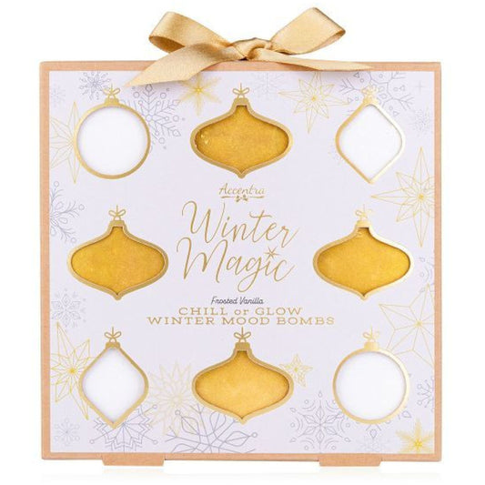 Accentra Winter Magic Frosted Vanilla Chill arba Glow Winter Mood Bomb – vonios bombos dovanų rinkinys