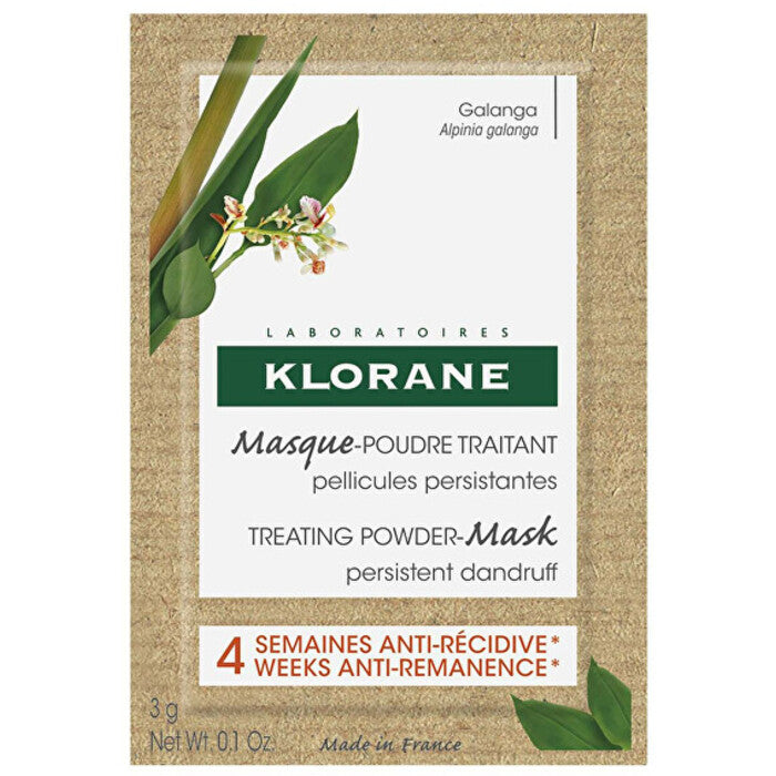 „Klorane“ gydomoji pudrinė kaukė (8 x 3 g) – plaukų kaukė nuo pleiskanų