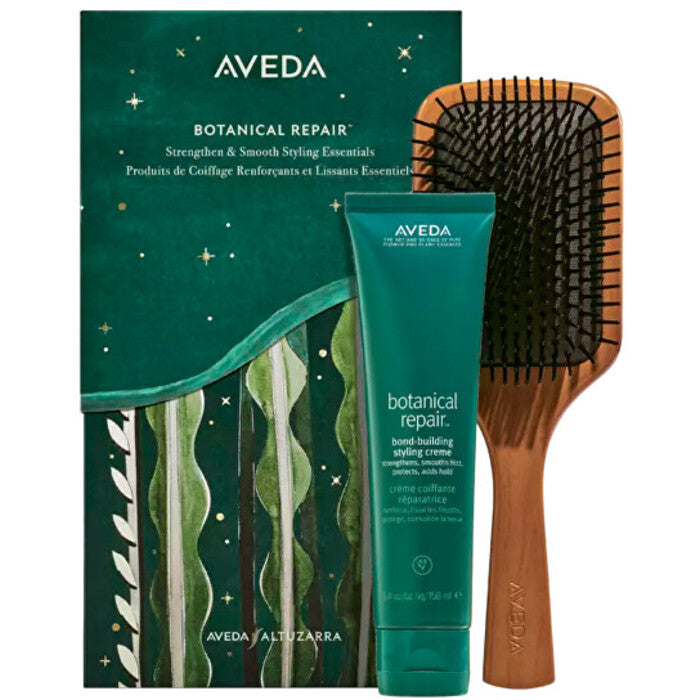 „Aveda Botanical Repair Strengthen ir Smooth Styling Essentiels“ rinkinys – plaukų priežiūros dovanų rinkinys