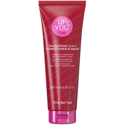 „Inebrya Up to You Liss Smoothing 2-in-1“ kaukė ir kondicionierius – lyginamoji ir puoselėjamoji 2 viename priemonė