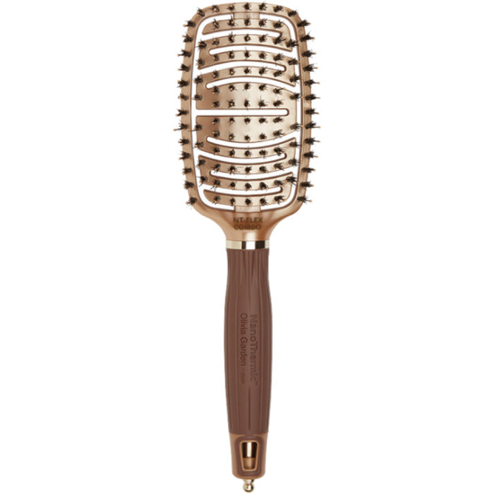 Olivia Garden „NanoThermic Flex Combo“ – plokščias plaukų šepetys su joniniais šereliais