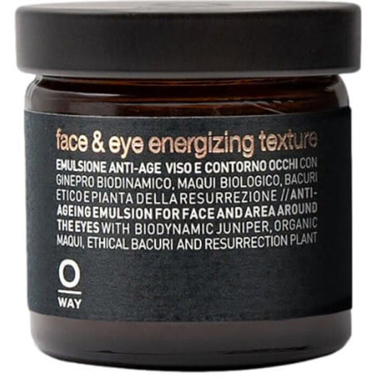 OWAY Veido ir akių srities energizuojanti tekstūra – senėjimą stabdanti emulsija veidui ir paakių sričiai