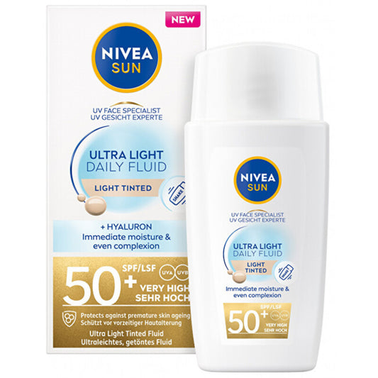 Nivea Sun Ultra Light Tinted Fluid SPF 50+ - Ultra-light tinted facial fluid 40 ml Medium