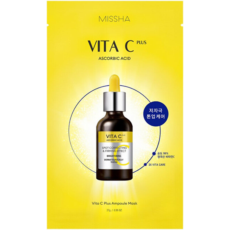 Missha C Vita C Plus Ampoule Mask – šviesinanti veido kaukė su vitaminu