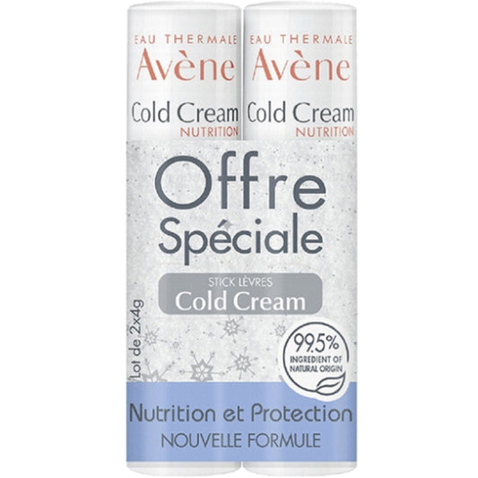 „Avène Cold Cream“ lūpų balzamas „Duopack“ – maitinamasis lūpų balzamų rinkinys