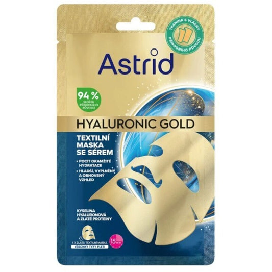 Astrid Hyaluronic Gold Mask - Textile mask with gold proteins for a smoother appearance and restoration of skin volume