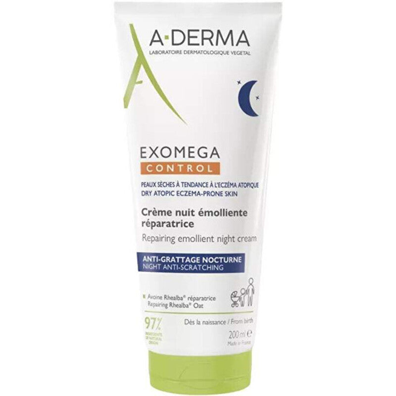 A-Derma Exomega Control minkštinamasis naktinis kremas - naktinis minkštinamasis kremas