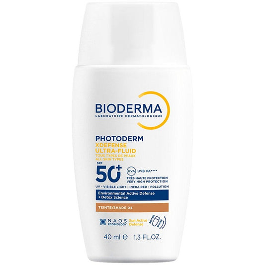 Bioderma Photoderm Xdefense Ultra-Fluid SPF 50+ - itin skysta apsauga nuo neigiamo išorės poveikio, saulės ir taršos 40 ml