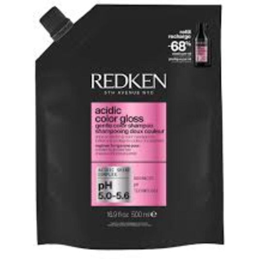 „Redken Acidig Color Gloss“ švelnaus šampūno papildymas – šviesinantis šampūno papildymas ilgai išliekančiai plaukų spalvai ir blizgesiui.