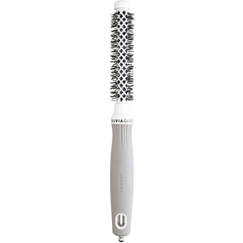 Olivia Garden Expert Blowout Shine Round Brush White & Gray (15 mm) - Plaukų šepetys