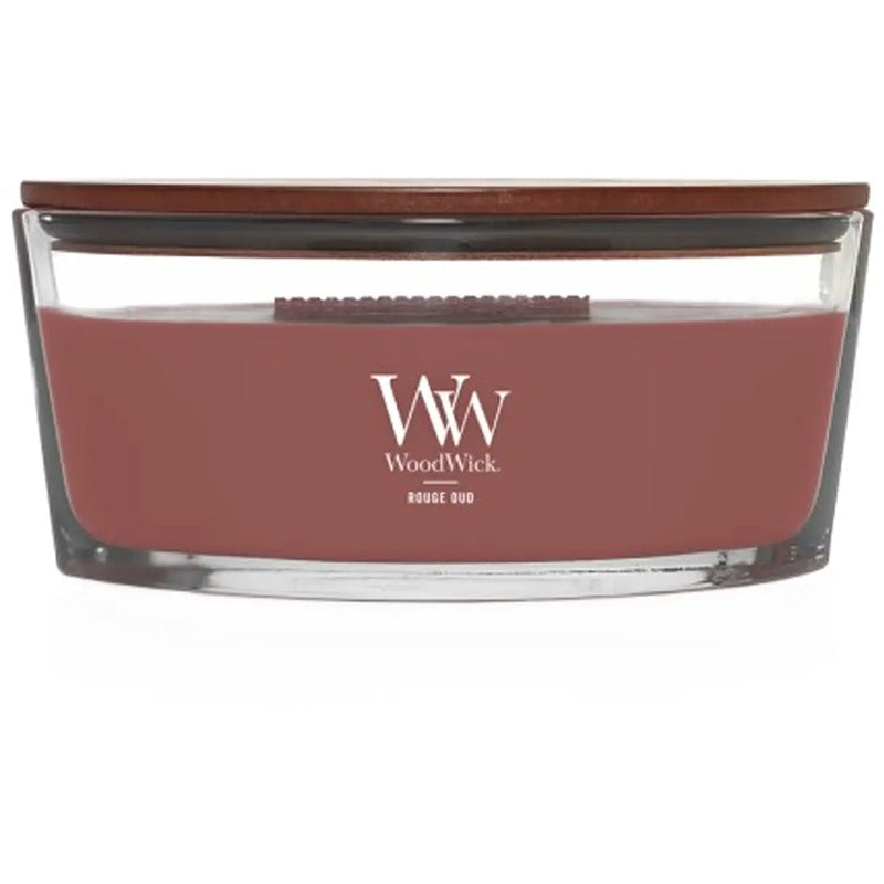 WoodWick Rouge Oud Boat (rožinė oud) – kvapni žvakė