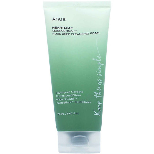 Anua Heartleaf Quercetinol Pore Deep Cleansing Foam – Valomos putos užsikimšusioms poroms