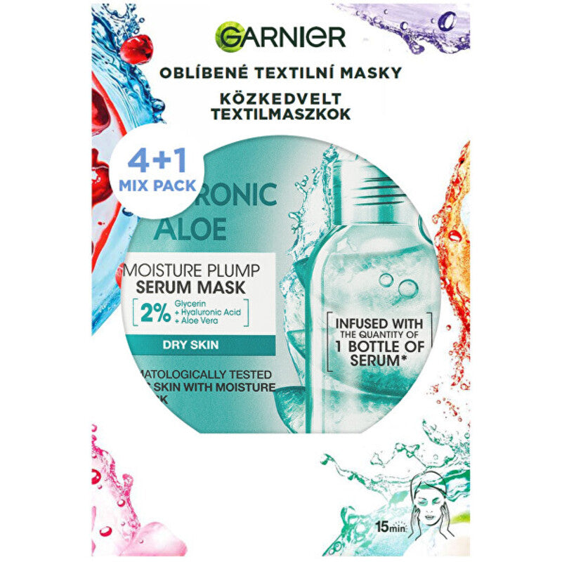 GARNIER Party Mix Mask Set – tekstilinių veido kaukių rinkinys