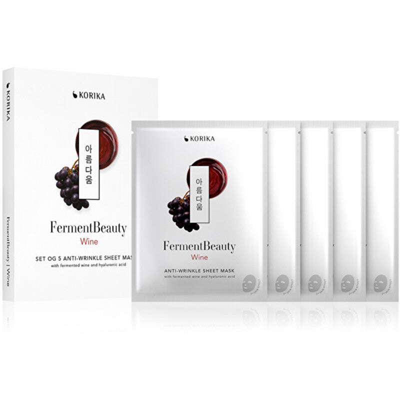 KORIKA FermentBeauty vyno kaukių rinkinys - senėjimą stabdančių lakštinių kaukių rinkinys