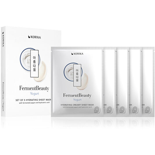 KORIKA FermentBeauty jogurto kaukių rinkinys - drėkinamųjų lakštinių kaukių rinkinys