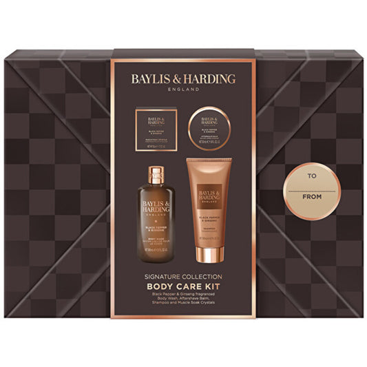 „Baylis & Harding“ vyriškas kūno priežiūros rinkinys (juodieji pipirai ir ženšenis) – dovanų rinkinys