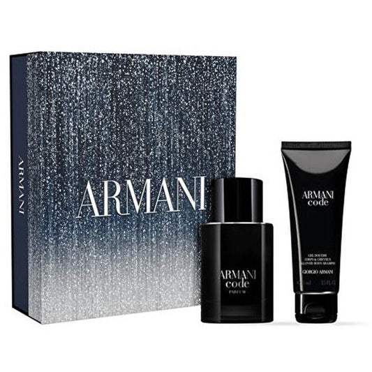 Armani Vyrams skirto kvepalų dovanų rinkinio „Code for Parfum“ rinkinys: kvepalai 50 ml ir dušo želė 75 ml