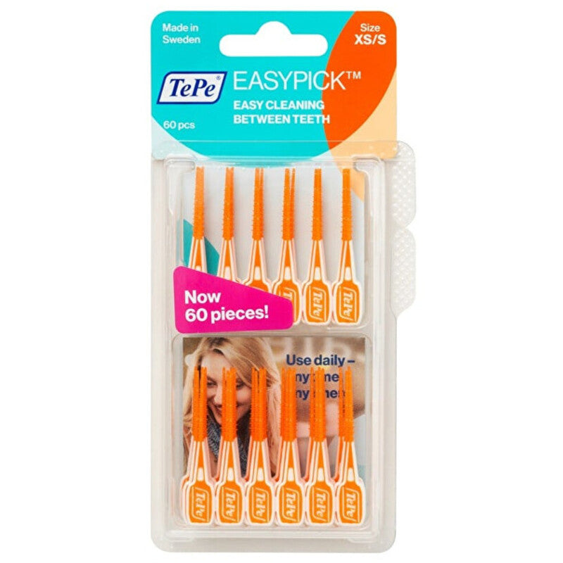 TePe Easypick XS/S Orange (60 vnt.) - Gumuoti dantų krapštukai
