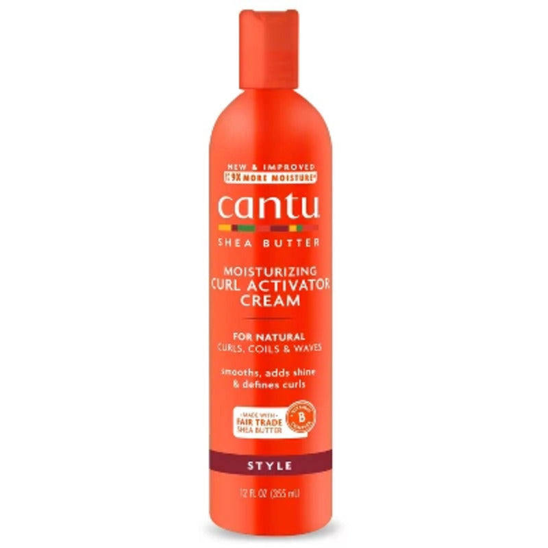 Cantu Taukmedžio sviesto drėkinamasis garbanų aktyvatorius – formavimo kremas banguotiems ir garbanotiems plaukams