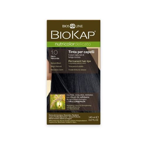 Biokap NUTRICOLOR DELICATO - Plaukų dažai - 1.00 Natūrali juoda 140 ml
