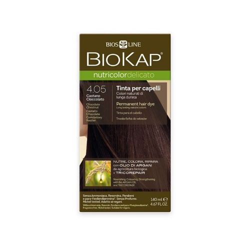 Biokap NUTRICOLOR DELICATO - Plaukų dažai - 4,05 Kaštoninis šokoladas 140 ml
