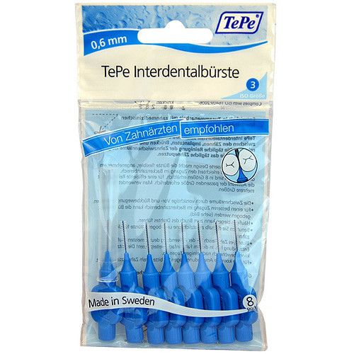 TePe Interdental Brush Normal (0.6 mm blue 8 pcs) - interdental toothbrushes